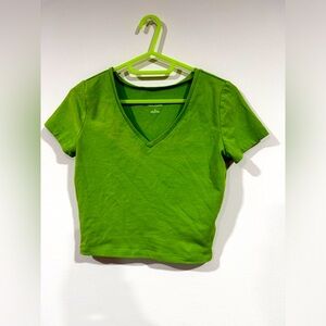 Green short sleeve shirt short